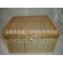 ﹡广西编织工艺品生产 竹编野餐篮 收纳篮